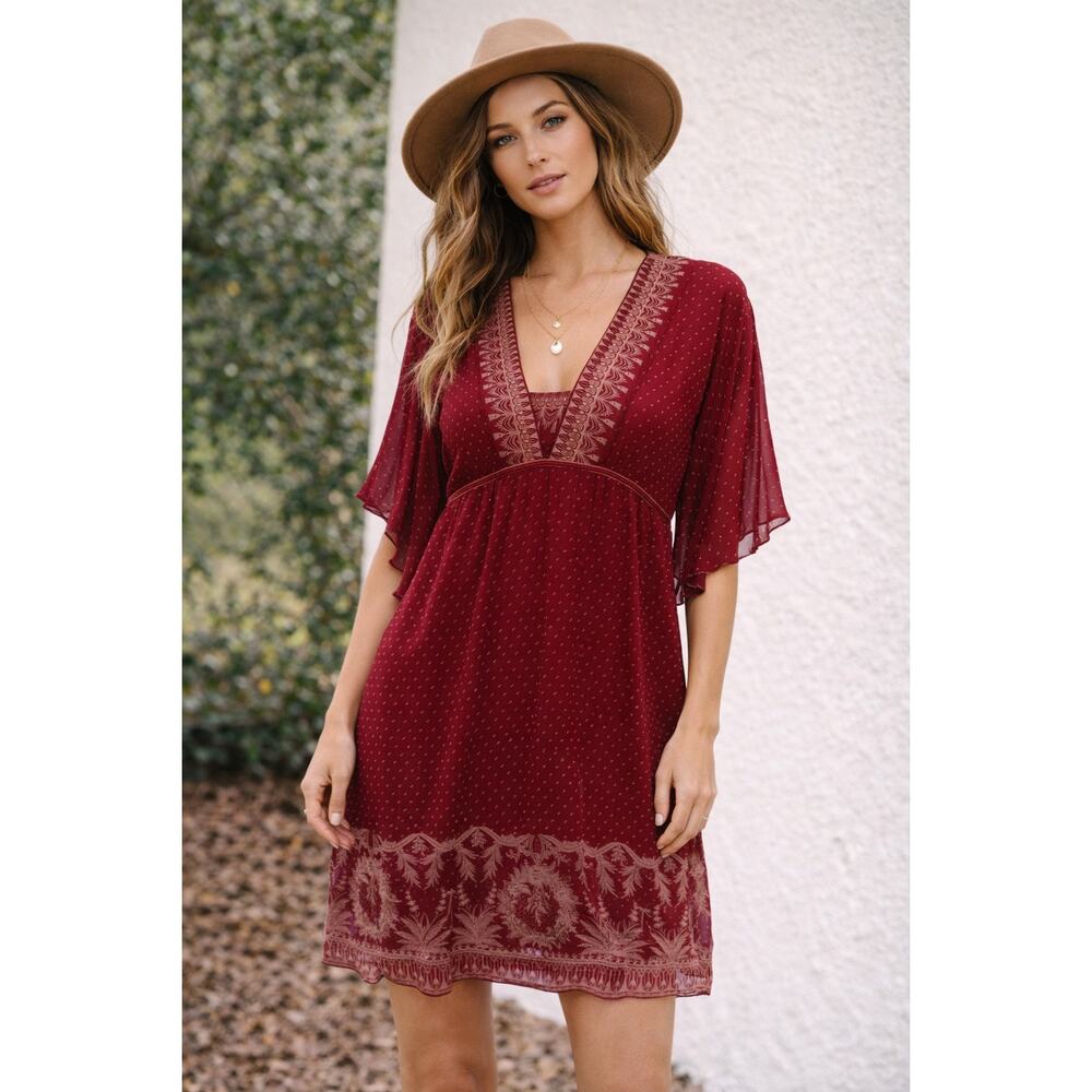 Max Studio SILK burgundy Dress size M Max Studio Specialty Products